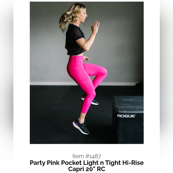 ZYIA Party Pink Pocket Light n Tight Hi-rise Capri 20" RC Size 8-10 - Picture 1 of 3